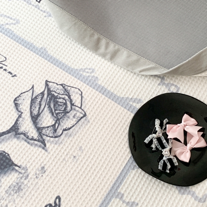 91家纺网 家纺一手货源 找家纺 昔可家纺 2023新款高克重加厚华夫格凉感软席 字母玫瑰