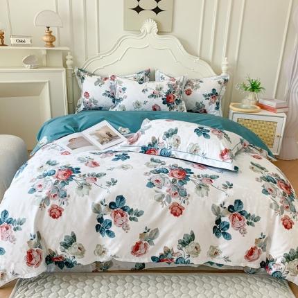 91家纺网 家纺一手货源 找家纺 名佰蕙家纺 2024新款珍丝大提花全棉四件套 赫莲娜-蓝