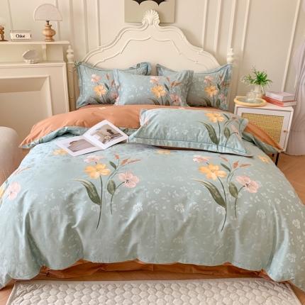 91家纺网 家纺一手货源 找家纺 名佰蕙家纺 2024新款珍丝大提花全棉四件套 遇见春天