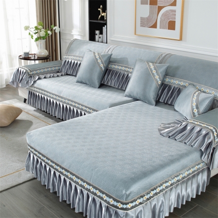 91家纺网 家纺一手货源 找家纺 2023新款冰丝沙发垫夏季夏天防滑凉席冰垫坐垫子四季通用轻奢皮沙发套罩