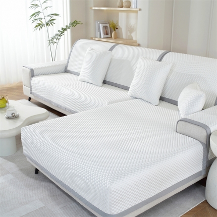 2023新款凉豆豆沙发垫夏季冰丝沙发垫纯色凉席坐垫子沙发罩冰垫高级防滑