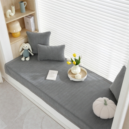 91家纺网 家纺一手货源 找家纺 2023新款雪尼尔人字纹飘窗垫窗台垫定做四季通用网红榻榻米阳台垫子定制