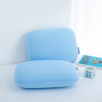 萌番宝 2023新款午睡枕冰丝款 午睡冰丝蓝（记忆棉款）36*24*10cm