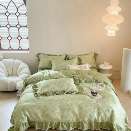 91家纺网 家纺一手货源 找家纺 （总）若未家居 2023新款50S兰精天丝法式床裙款四件套-风格一