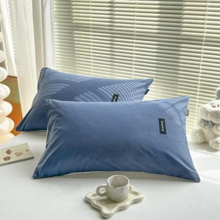 （总）蜗牛世家 2024新款40支水洗棉拼色单床单品枕套