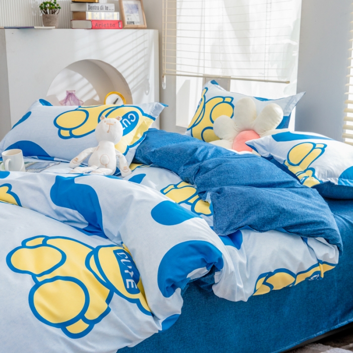 91家纺网 家纺一手货源 找家纺 乐居坊 2023新款芦荟棉四件套（5月份新花型） Yes小熊