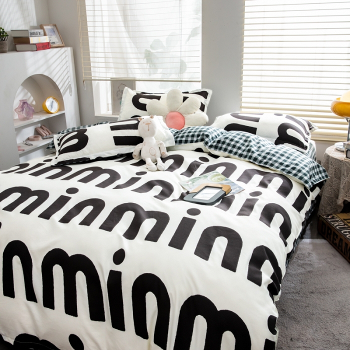 91家纺网 家纺一手货源 找家纺 乐居坊 2023新款芦荟棉四件套（5月份新花型） 潮流-灰