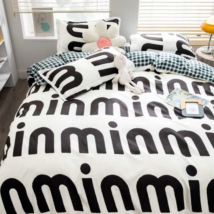 91家纺网 家纺一手货源 找家纺 乐居坊 2023新款芦荟棉四件套（5月份新花型） 潮流-灰