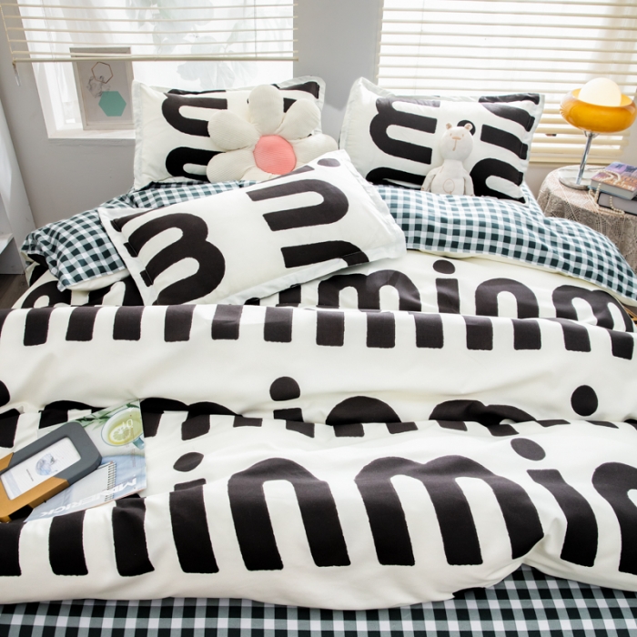 91家纺网 家纺一手货源 找家纺 乐居坊 2023新款芦荟棉四件套（5月份新花型） 潮流-灰