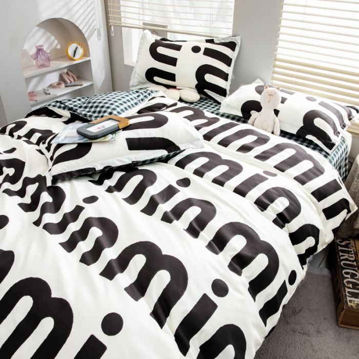 91家纺网 家纺一手货源 找家纺 乐居坊 2023新款芦荟棉四件套（5月份新花型） 潮流-灰