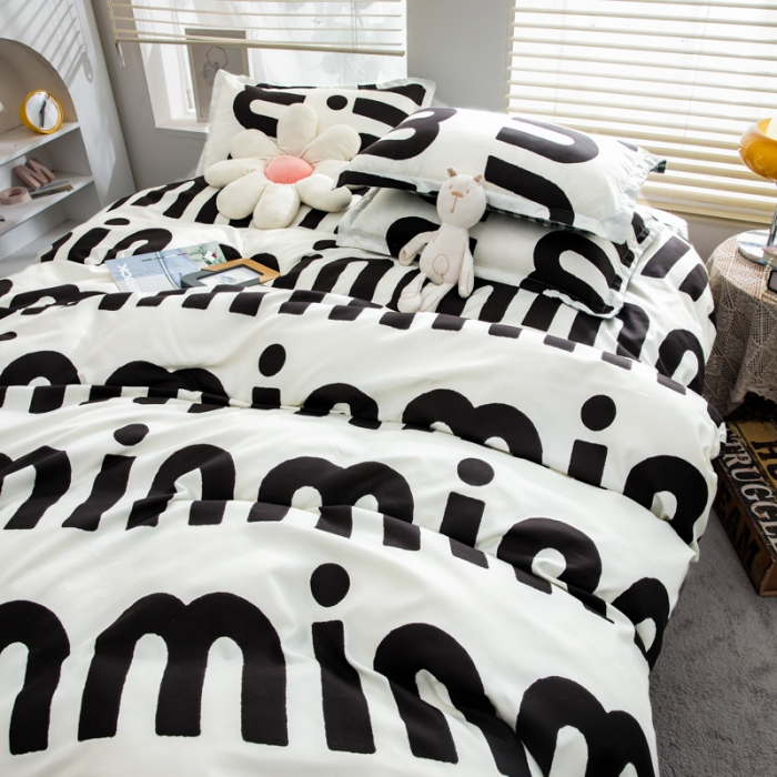 91家纺网 家纺一手货源 找家纺 乐居坊 2023新款芦荟棉四件套（5月份新花型） 潮流-灰