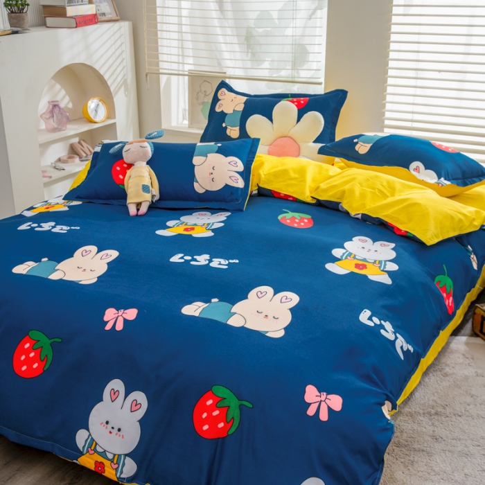 91家纺网 家纺一手货源 找家纺 乐居坊 2023新款芦荟棉四件套（5月份新花型） 欢乐颂