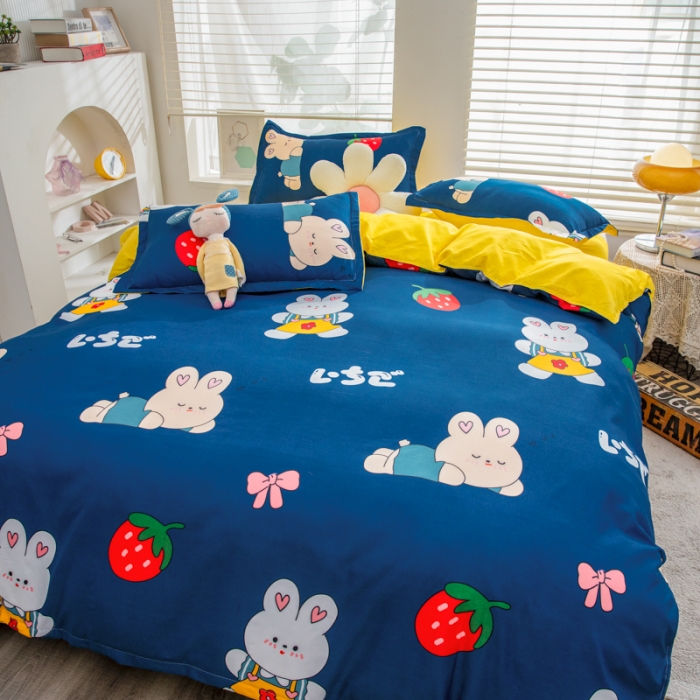 91家纺网 家纺一手货源 找家纺 乐居坊 2023新款芦荟棉四件套（5月份新花型） 欢乐颂