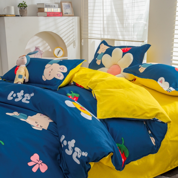 91家纺网 家纺一手货源 找家纺 乐居坊 2023新款芦荟棉四件套（5月份新花型） 欢乐颂