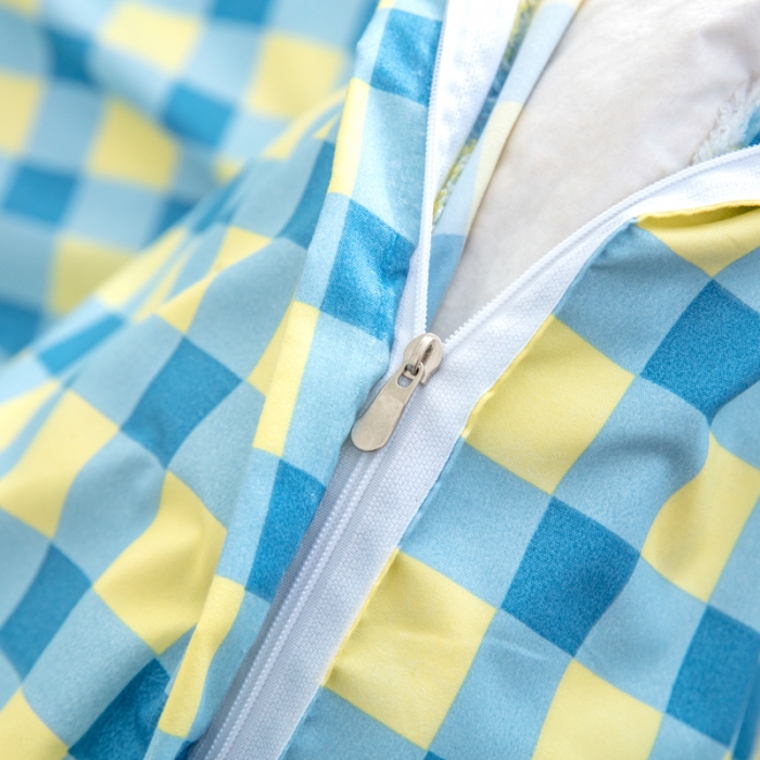 91家纺网 家纺一手货源 找家纺 乐居坊 2023新款芦荟棉四件套（5月份新花型） 蓝黄格