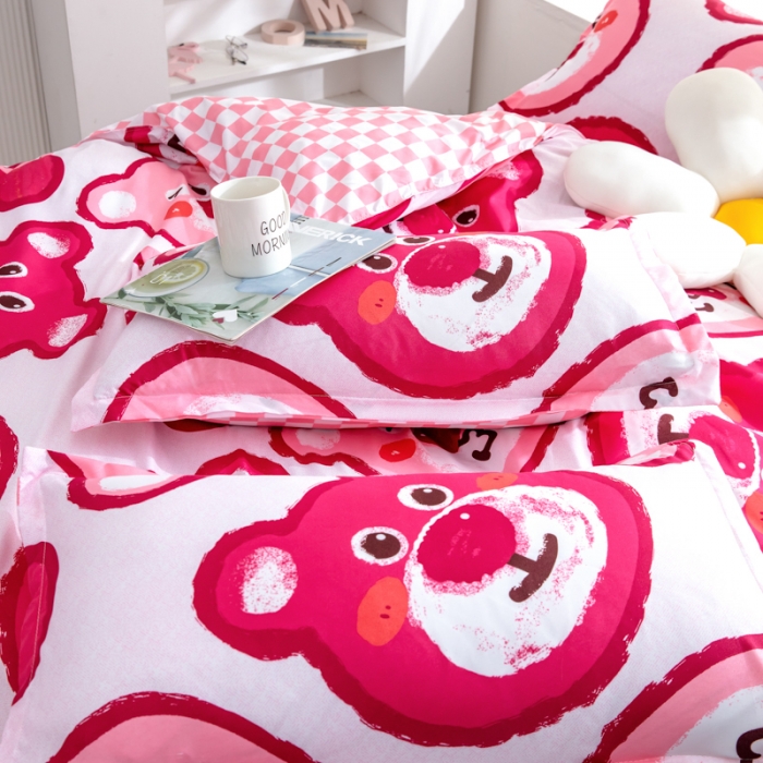 91家纺网 家纺一手货源 找家纺 乐居坊 2023新款芦荟棉四件套（5月份新花型） 甜甜熊