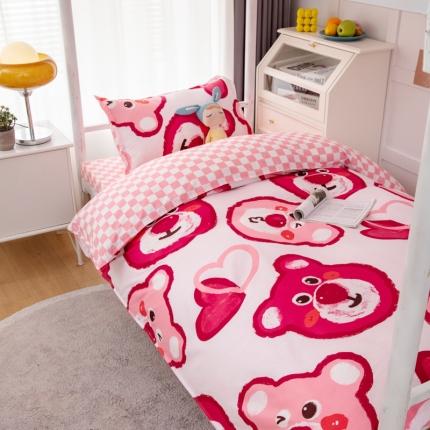 91家纺网 家纺一手货源 找家纺 乐居坊 2023新款芦荟棉三件套（5月份新花型） 甜甜熊