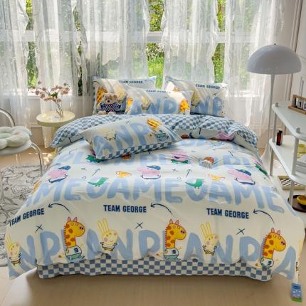 91家纺网 家纺一手货源 找家纺 （总）感遇家纺 2023新款小猪佩奇系列全棉印花四件套