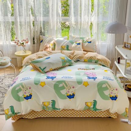 91家纺网 家纺一手货源 找家纺 （总）感遇家纺 2023新款小猪佩奇系列全棉印花四件套