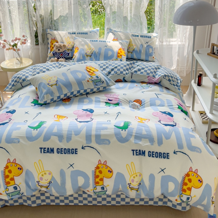 91家纺网 家纺一手货源 找家纺 （总）感遇家纺 2023新款小猪佩奇系列全棉印花四件套