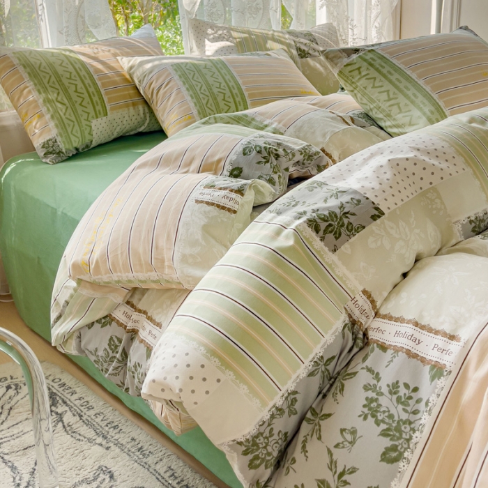 91家纺网 家纺一手货源 找家纺 感遇家纺 2023新款全棉印花四件套 复古假日