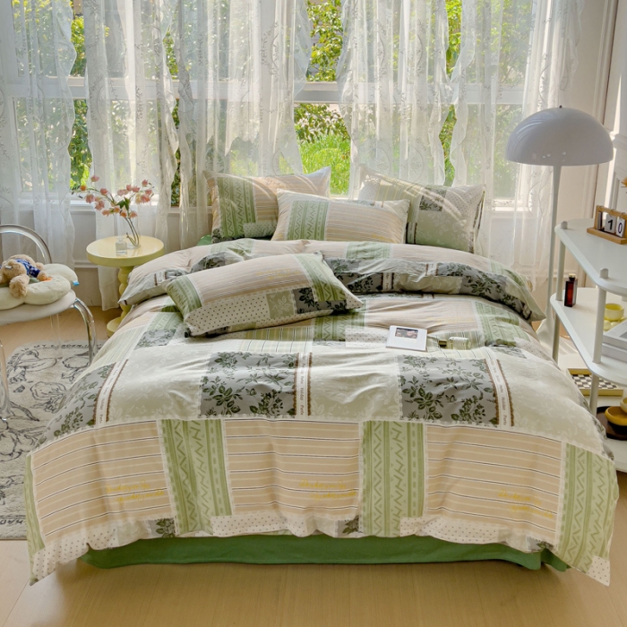 91家纺网 家纺一手货源 找家纺 感遇家纺 2023新款全棉印花四件套 复古假日