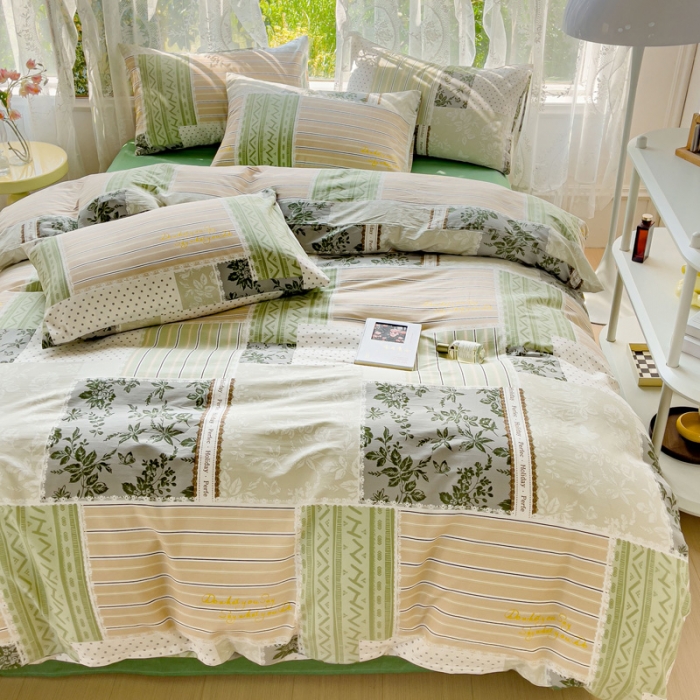 91家纺网 家纺一手货源 找家纺 感遇家纺 2023新款全棉印花四件套 复古假日