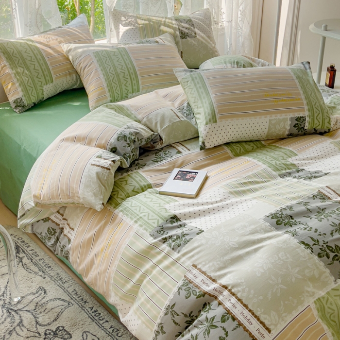 91家纺网 家纺一手货源 找家纺 感遇家纺 2023新款全棉印花四件套 复古假日