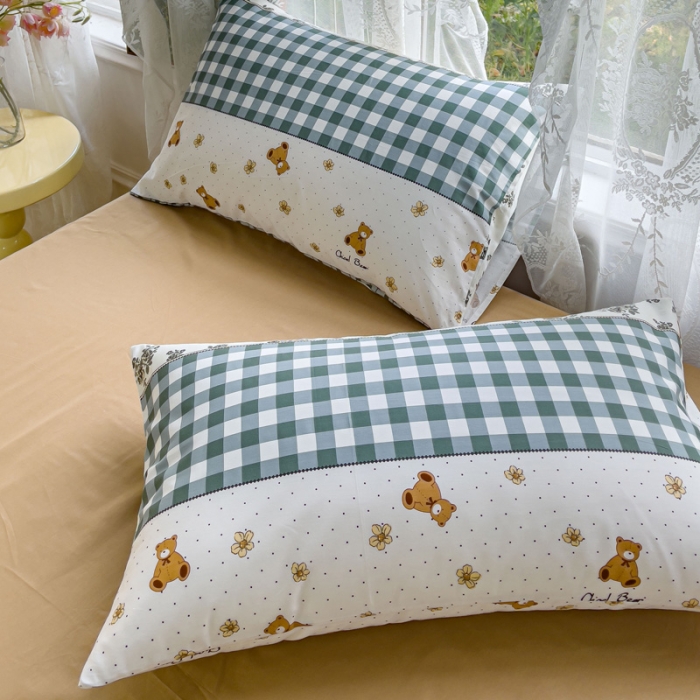 91家纺网 家纺一手货源 找家纺 感遇家纺 2023新款全棉印花四件套 伯格小熊