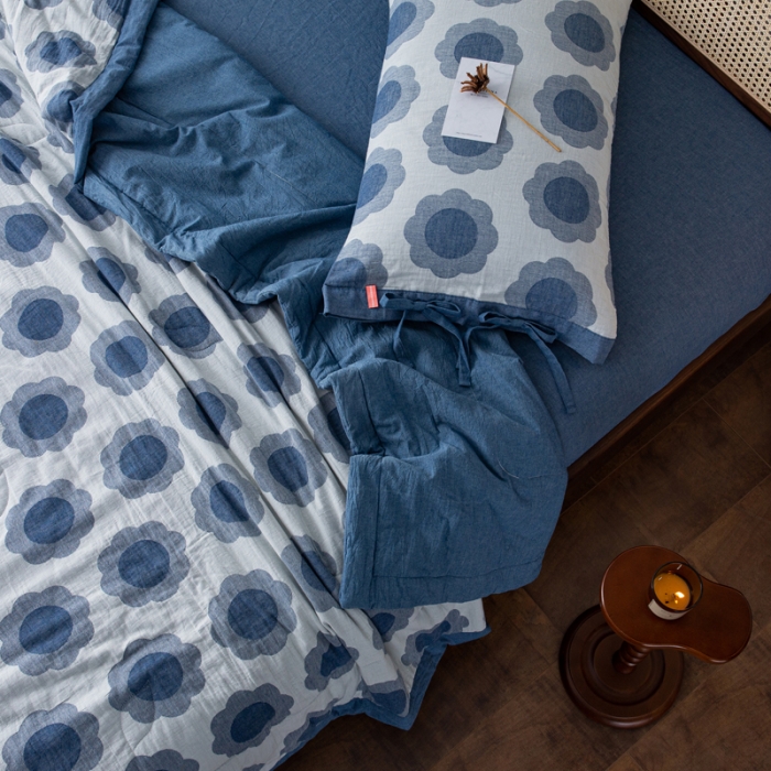 91家纺网 家纺一手货源 找家纺 （总）安莱生活 2023新款 太阳花夏被四件套及单独夏被