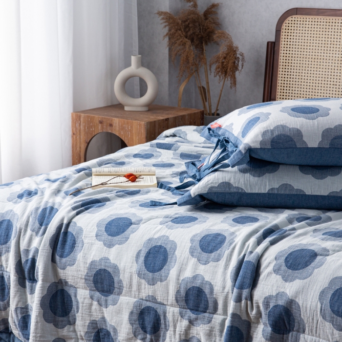 91家纺网 家纺一手货源 找家纺 （总）安莱生活 2023新款 太阳花夏被四件套及单独夏被