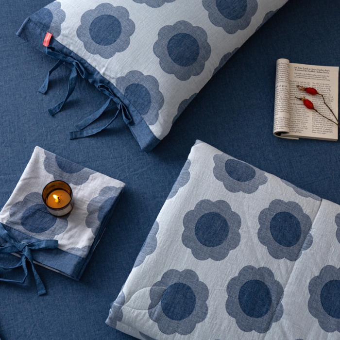 91家纺网 家纺一手货源 找家纺 （总）安莱生活 2023新款 太阳花夏被四件套及单独夏被