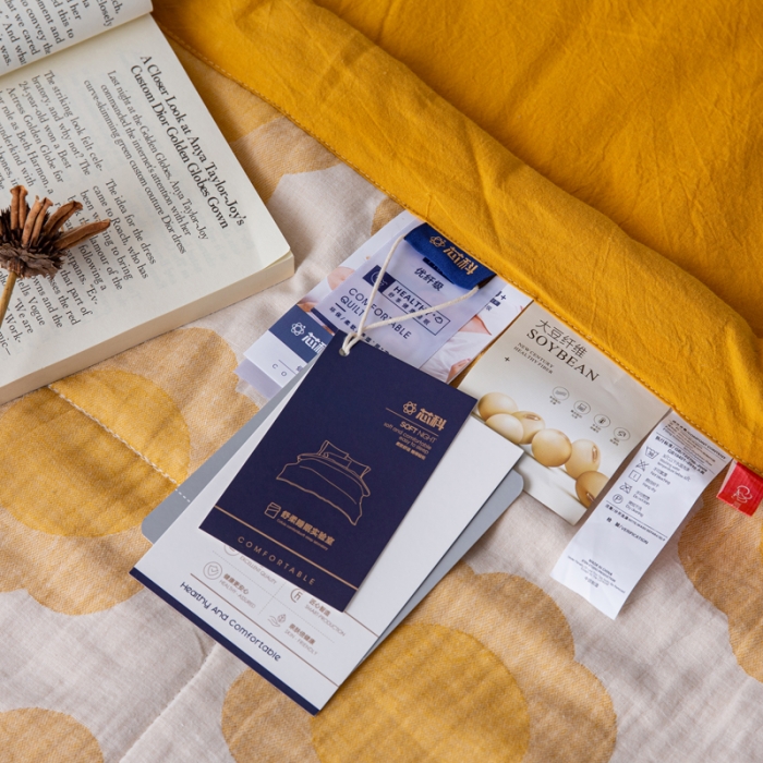 91家纺网 家纺一手货源 找家纺 安莱生活 2023新款 太阳花夏被四件套及单独夏被 太阳花-姜黄