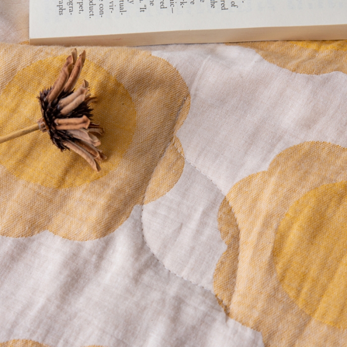 91家纺网 家纺一手货源 找家纺 安莱生活 2023新款 太阳花夏被四件套及单独夏被 太阳花-姜黄