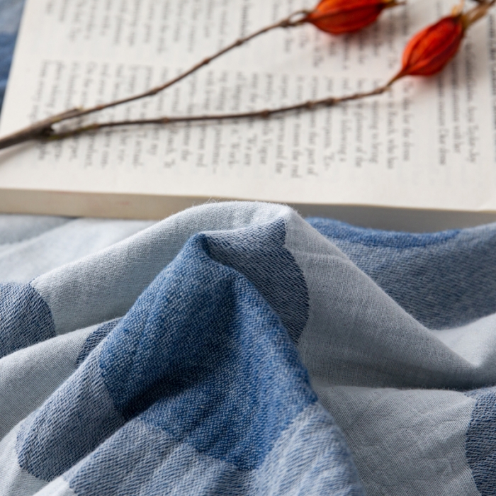 91家纺网 家纺一手货源 找家纺 安莱生活 2023新款 太阳花夏被四件套及单独夏被 太阳花-深蓝