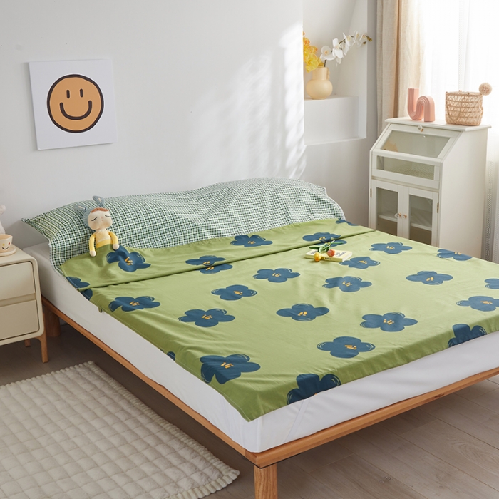 91家纺网 家纺一手货源 找家纺 怡家居 2023新款全棉印花隔脏旅行睡袋 绿妍