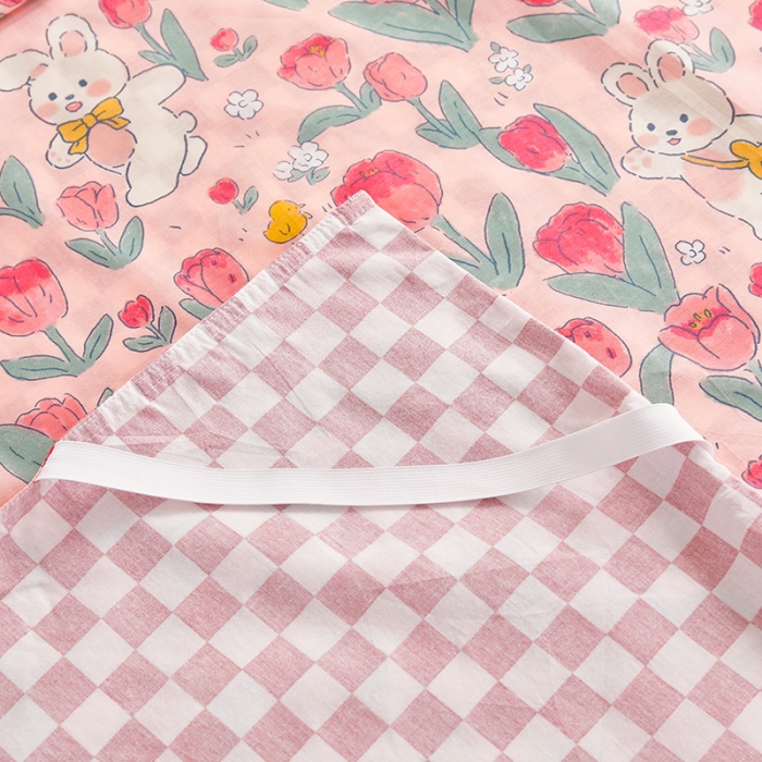 91家纺网 家纺一手货源 找家纺 怡家居 2023新款全棉印花隔脏旅行睡袋 玫瑰小兔