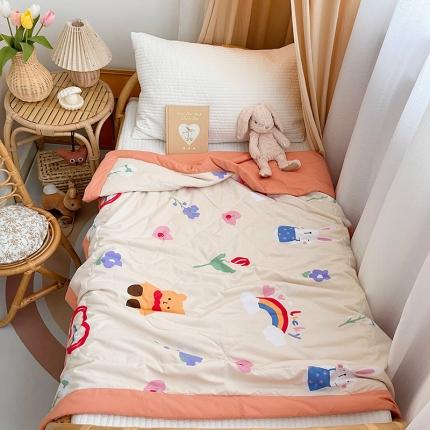 91家纺网 家纺一手货源 找家纺 嗨生活 2025新款水洗棉手包边幼儿园儿童夏被（爆款）可妮宝贝