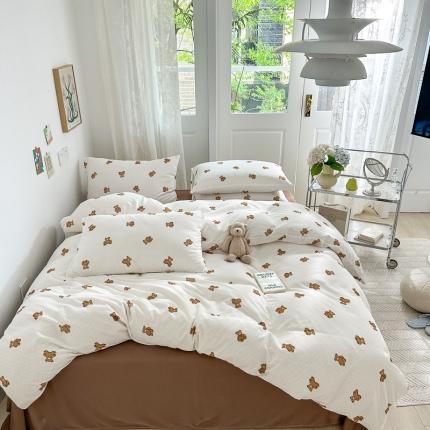 91家纺网 家纺一手货源 找家纺 （总）仟网汇 2023新款有氧双层纱休闲款四件套