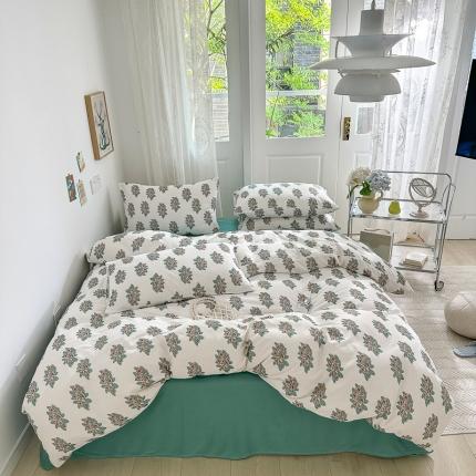 91家纺网 家纺一手货源 找家纺 （总）仟网汇 2023新款有氧双层纱休闲款四件套