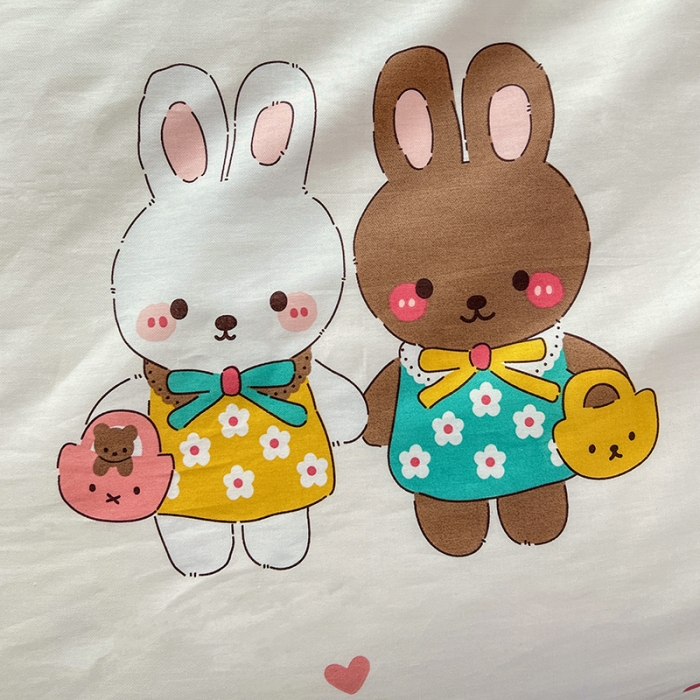 91家纺网 家纺一手货源 找家纺 乐童  2024新款网红直播爆款吊边＋一字绣工艺款四件套（八）童年故事