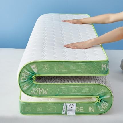 暖季家纺 2023新款牛奶丝菱形马卡龙立体乳胶床垫-大床图 菱形-绿