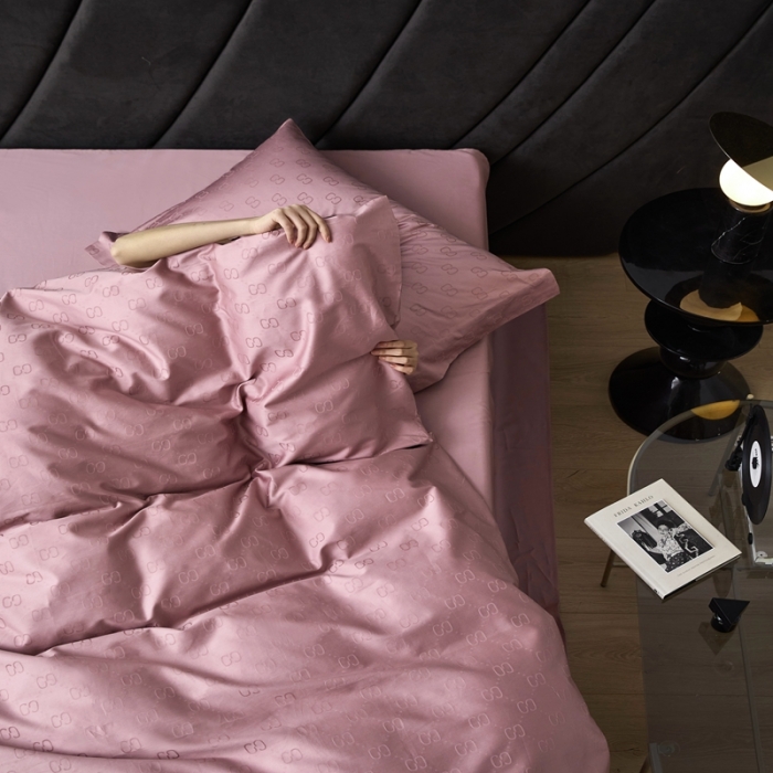 91家纺网 家纺一手货源 找家纺 安莱生活 2023新款 100S纯棉提花四件套 简-粉