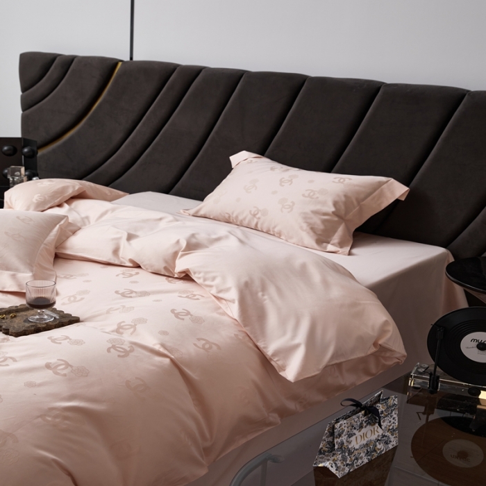 91家纺网 家纺一手货源 找家纺 安莱生活 2023新款 100S纯棉提花四件套 莫奈印象-粉