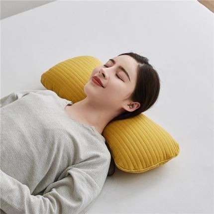 91家纺网 家纺一手货源 找家纺 乐可 2023新款全棉砂洗荞麦骨头枕 黄