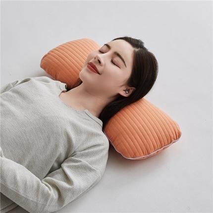 91家纺网 家纺一手货源 找家纺 乐可 2023新款全棉砂洗荞麦骨头枕 桔