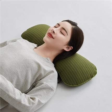 91家纺网 家纺一手货源 找家纺 乐可 2023新款全棉砂洗荞麦骨头枕 绿