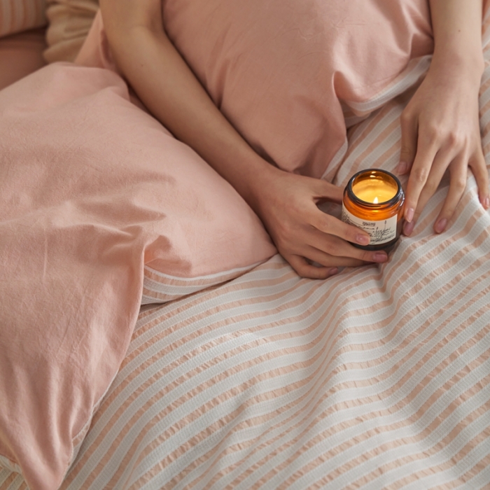 91家纺网 家纺一手货源 找家纺 安莱生活 2023新款 爆款水洗棉提花锦瑟基础款四件套 锦瑟基础款-嫩粉