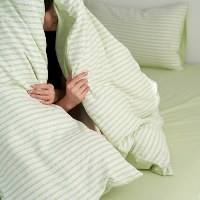 91家纺网 家纺一手货源 找家纺 安莱生活 2023新款 爆款水洗棉提花锦瑟基础款四件套 锦瑟基础款-嫩绿