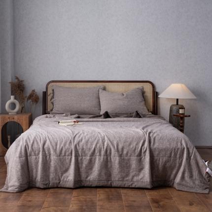 91家纺网 家纺一手货源 找家纺 安莱生活2023新款 双层纱华夫格夏被四件套及单独夏被 华夫格-浅灰